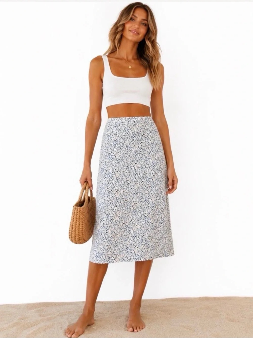 Brandy Melville Phoebe Floral Midi Skirt